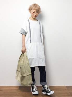 「chapter world（チャプターワールド）のアイテム（バッグ）」を使った、ひいこさん（レディース・154cm）の夏コーディネート