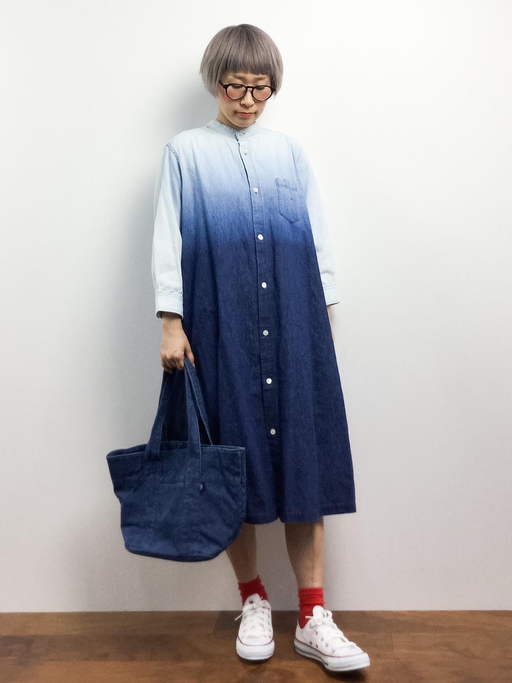 ZUCCa（ズッカ）の「グラデーションデニム（シャツワンピース