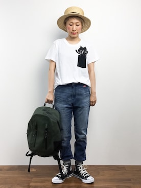 「wdl.（ワームデザインラボ）のアイテム」を使った、ひいこさん（レディース・154cm）の夏コーディネート