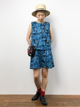 「Factor=（ファクターイコール）のアイテム（オールインワン・サロペット）」を使った、ひいこさん（レディース・154cm）の夏コーディネート