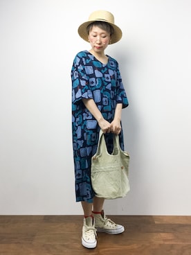 「hobo(ホーボー)のアイテム(トートバッグ)」を使った、ひいこさん(レディース・154cm)の秋コーディネート
