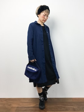 「Design Tshirts Store graniph（デザイン　ティーシャツ　ストア　グラニフ）のアイテム（ステンカラーコート）」を使った、ひいこさん（レディース・154cm）の秋コーディネート