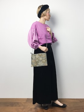 「バルーンスリーブ」｜ひいこさん（レディース・154cm）の秋コーディネート