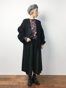 「OSMOSIS（オズモーシス）のアイテム（その他アウター）」を使った、ひいこさん（レディース・154cm）の秋コーディネート