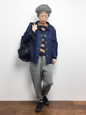 「オンザ眉毛」｜「アイテム（ジャケット/アウター）」を使った、ひいこさん（レディース・154cm）の秋コーディネート
