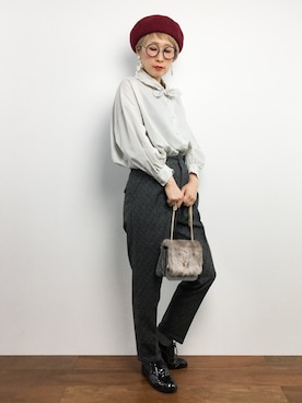 「Luz Llena (NEY)（ラズレナニー）のアイテム（帽子）」を使った、ひいこさん（レディース・154cm）の秋コーディネート