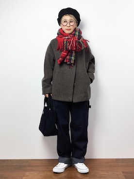「タータンチェック」｜ひいこさん（レディース・154cm）の秋コーディネート