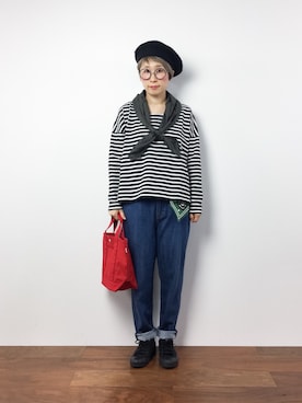 「unrelaxing（アンリラクシング）のアイテム（ハンチング/ベレー帽）」を使った、ひいこさん（レディース・154cm）の冬コーディネート