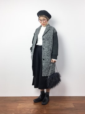 「JOURNAL STANDARD relume（ジャーナルスタンダード　レリューム）のアイテム（ハンチング/ベレー帽）」を使った、ひいこさん（レディース・154cm）の冬コーディネート