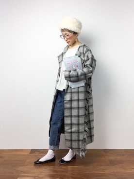 「OSMOSIS（オズモーシス）のアイテム（その他アウター）」を使った、ひいこさん（レディース・154cm）の冬コーディネート