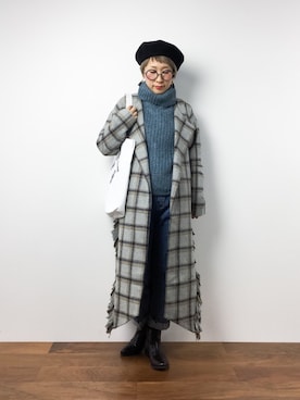 「OSMOSIS（オズモーシス）のアイテム（その他アウター）」を使った、ひいこさん（レディース・154cm）の冬コーディネート
