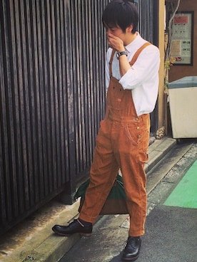 「FRAPBOIS」｜「アイテム（オールインワン・サロペット）」を使った、Natsukiさん（メンズ・175cm）の秋コーディネート