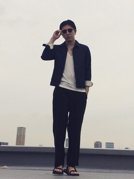 「ルード」｜「アイテム（デニムジャケット）」を使った、あにもさん（メンズ・175cm）の夏コーディネート