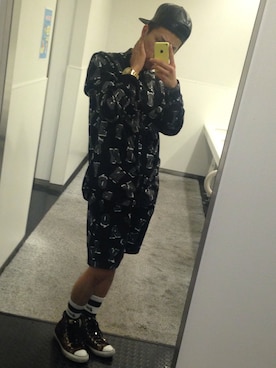 「CHEAP MONDAY（チープマンデイ）のアイテム（セットアップ）」を使った、.yamasenさん（メンズ・172cm）の夏コーディネート