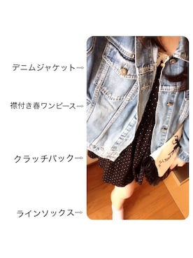 「春ワンピ」｜「アイテム（デニムジャケット）」を使った、Mikuさん（レディース・151cm）の春コーディネート