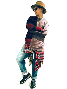 「MIHARAYASUHIRO（ミハラヤスヒロ）のアイテム（パンツ）」を使った、AZMAXXXさん（メンズ・172cm）の秋コーディネート