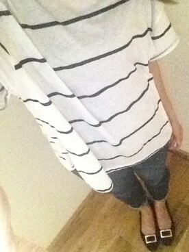 「ZARA（ザラ）のアイテム（Tシャツ/カットソー、ホワイト系）」を使った、garlandさん（レディース・162cm）の秋コーディネート