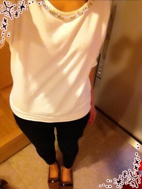 「JEANASIS（ジーナシス）のアイテム（その他パンツ、ブルー系）」を使った、garlandさん（レディース・162cm）の秋コーディネート