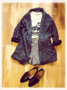 「GLOBAL WORK（グローバルワーク）のＭＩＸロングジャケット（ジャケット/アウター、グレー系）」を使った、garlandさん（レディース・162cm）の秋コーディネート