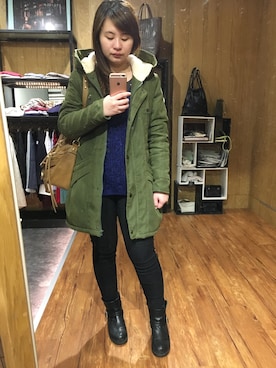 「R&BBのアイテム」を使った、Jenny Chengさん（レディース・155cm）の冬コーディネート