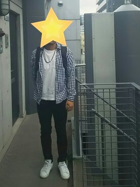 「ギンガムチェックシャツ」｜のりすぅさん（メンズ・172cm・20代）の夏コーディネート
