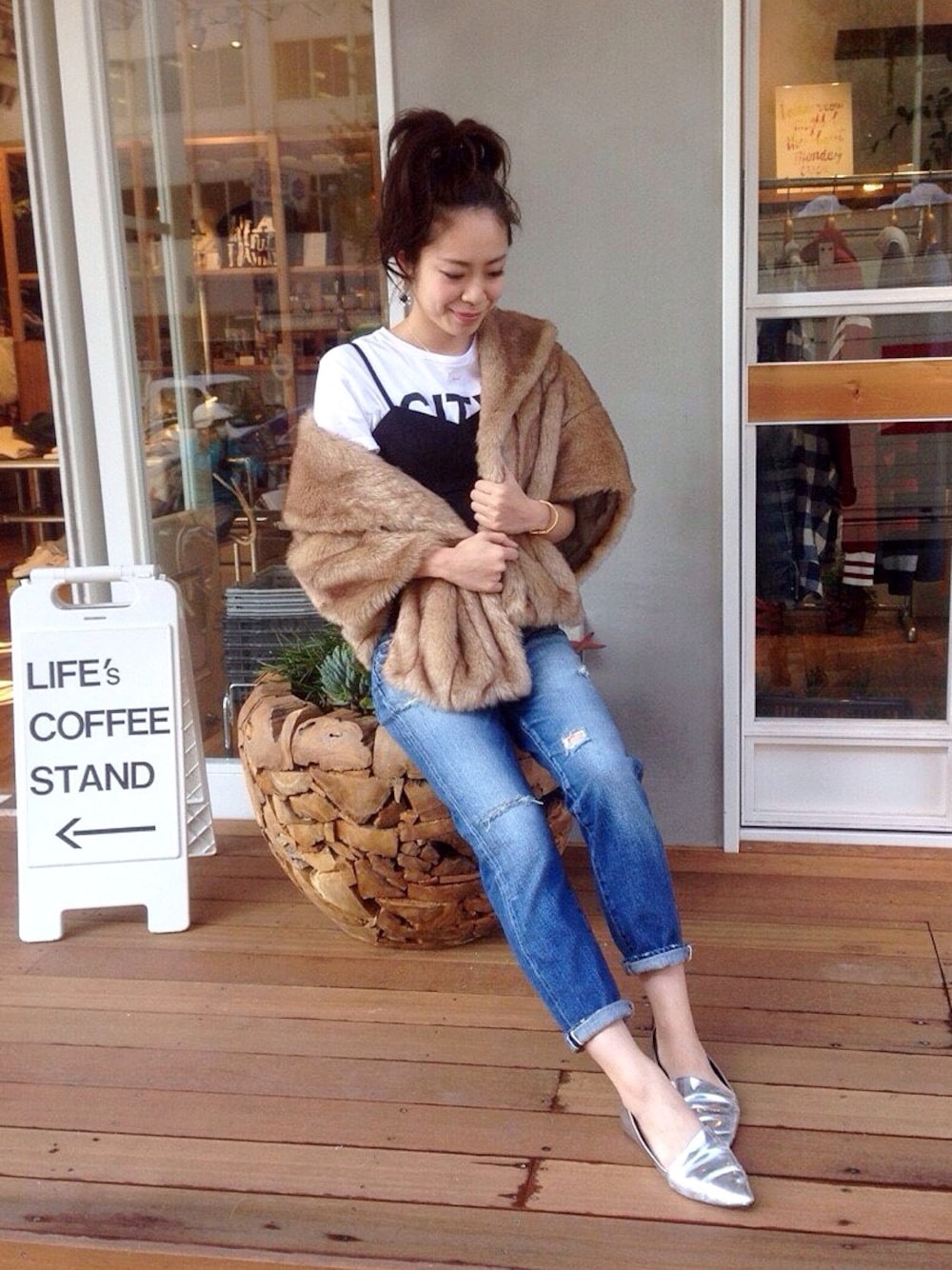 vintageファー ケープ　 / スカート vintageファー ケープ / スカート 2wayFファーJK|ems excite