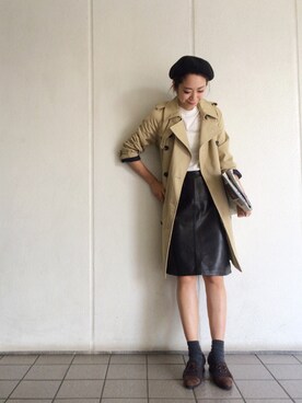 「TODAYFUL（トゥデイフル）のアイテム（トレンチコート）」を使った、KAORIさん（レディース・163cm）の秋コーディネート