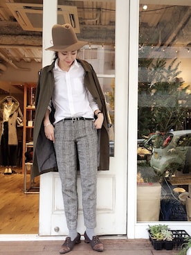 「TODAYFUL（トゥデイフル）のアイテム（トレンチコート）」を使った、KAORIさん（レディース・163cm）の冬コーディネート