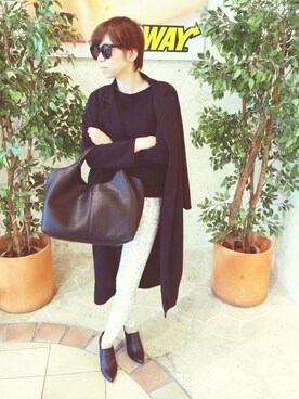 「花柄パンツ」｜「アイテム（ジャケット/アウター）」を使った、Chihiroさん（レディース・161cm）の春コーディネート