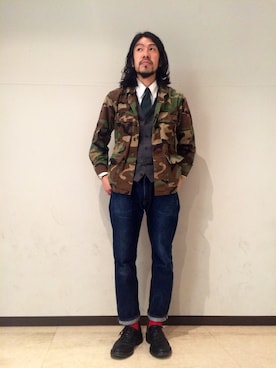 「M65」｜おおかわともひろさん（メンズ・169cm）の冬コーディネート