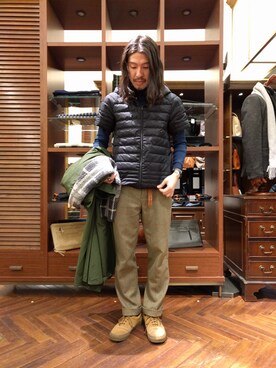 「JOHN SMEDLEY」｜おおかわともひろさん（メンズ・169cm）の冬コーディネート