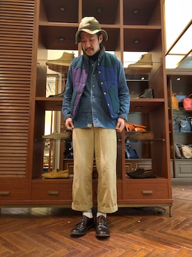 「JOHN SMEDLEY」｜おおかわともひろさん（メンズ・169cm）の冬コーディネート