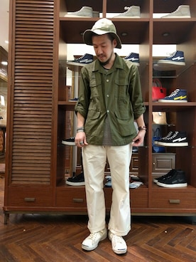 「COMESANDGOES」｜「アイテム（ブルゾン）」を使った、おおかわともひろさん（メンズ・169cm）の春コーディネート