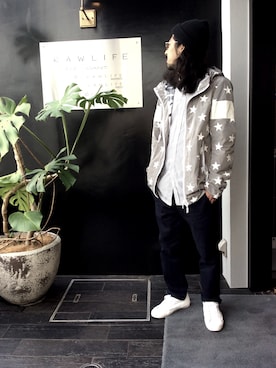 「さんぽ」｜「アイテム（ブルゾン）」を使った、misoさん（メンズ・168cm）の秋コーディネート