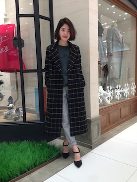 「snidel」｜「アイテム（ジャケット/アウター）」を使った、anna kuwayamaさん（レディース・156cm）の冬コーディネート