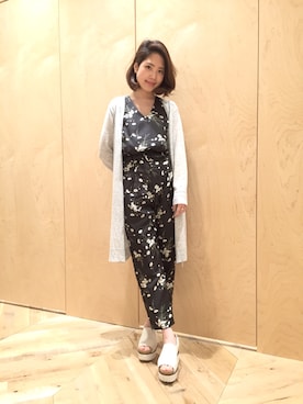 「ロングカーディガン」｜anna kuwayamaさん（レディース・156cm）の春コーディネート