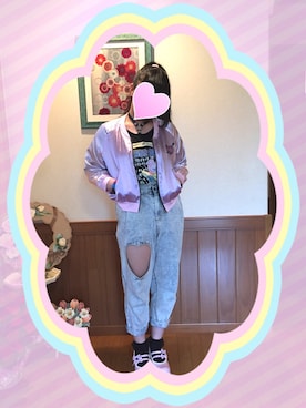 「ファンシー」｜「アイテム（ナイロンジャケット）」を使った、MOMOさん（レディース・166cm）の春コーディネート