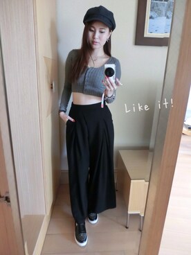 「holiday」｜「アイテム（モカシン/デッキシューズ）」を使った、Ꮶǟʀօʟ。丸兒さん（レディース・163cm）の秋コーディネート