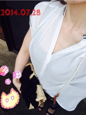 「Ungrid（アングリッド）のアイテム（サスペンダー）」を使った、taroさん（レディース・155cm）の夏コーディネート