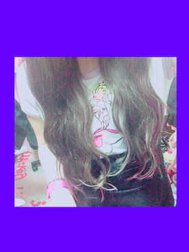 「GRL（グレイル）のアイテム（Tシャツ/カットソー、パープル系）」を使った、Sさん（レディース・153cm）の冬コーディネート