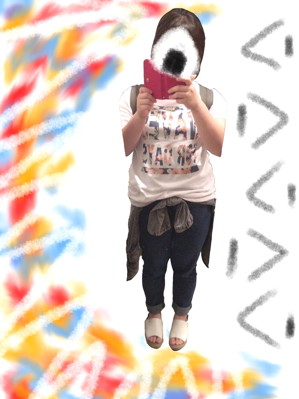 「ROXY、earth music&ecology、休日スタイル、ぽっちゃり、ぽっちゃりコーデ」｜「ROXYの【ROXY】ロゴTシャツ（Tシャツ/カットソー、ホワイト系）」を使った、さちこさん（レディース・147cm）の夏コーディネートの1枚目の写真