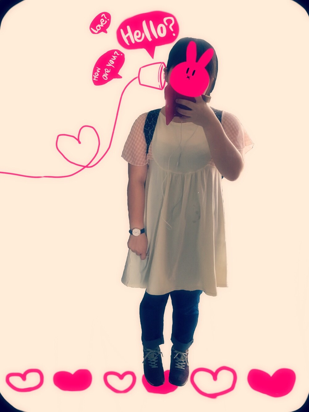 「ぽっちゃり、ぽっちゃりコーデ、ワンピース、ワンピース×スニーカー、ワンピース×デニム、paravion」｜「paravionのアイテム（ワンピース/ドレス、ホワイト系）」を使った、さちこさん（レディース・147cm）の夏コーディネートの1枚目の写真