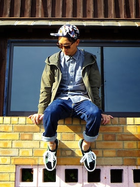「nonnative（ノンネイティブ）のアイテム（ナイロンジャケット）」を使った、bukowskiさん（メンズ・170cm）の秋コーディネート