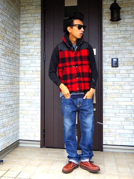 Polo Ralph Lauren フード付きダウンベスト レッド POLO RALPH LAURENのダウンベスト（レッド系）を使った人気