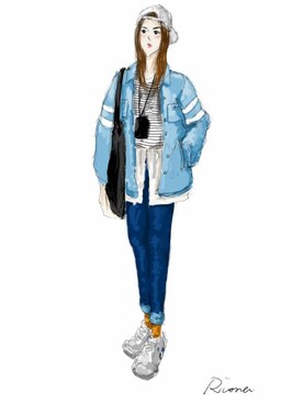 「STYLENANDA（スタイルナンダ）のアイテム（デニムジャケット）」を使った、suuuxxxxさん（レディース・158cm）の冬コーディネート