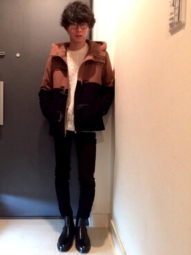 「JOURNAL STANDARD relume（ジャーナルスタンダード　レリューム）のアイテム（ダッフルコート）」を使った、平野ショータさん（メンズ・166cm）の秋コーディネート