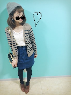 「コクーンスカート」｜「アイテム（チェスターコート）」を使った、かなさん（レディース・151cm）の秋コーディネート