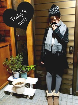 「PAGEBOY（ページボーイ）のアイテム（ピーコート）」を使った、かなさん（レディース・151cm）の冬コーディネート