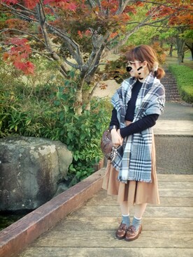 「ESPERANZA（エスペランサ）のアイテム（その他シューズ）」を使った、かなさん（レディース・151cm）の秋コーディネート