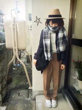 「黒リュック」｜「アイテム（トレンチコート）」を使った、かなさん（レディース・151cm）の秋コーディネート